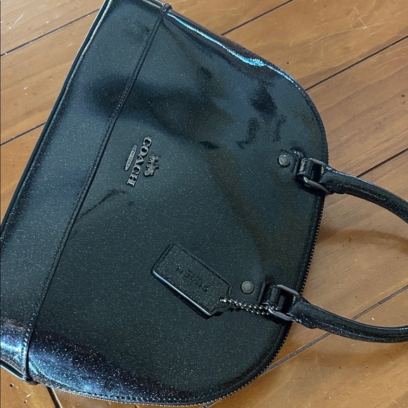 Coach Black Glitter Dome Satchel with Top Handles - Picture 3 of 5